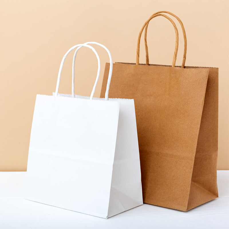 White Paper Carrier bags with twisted handles - ECatering Essentials