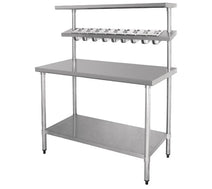 Quattro 1200mm Wide Stainless Steel Chef's Food Prep Table with GN Pan Holder